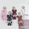 Trendy Cartoon Bowknot Bunny Keychain - Cute PU Pendant for Bags & Phones