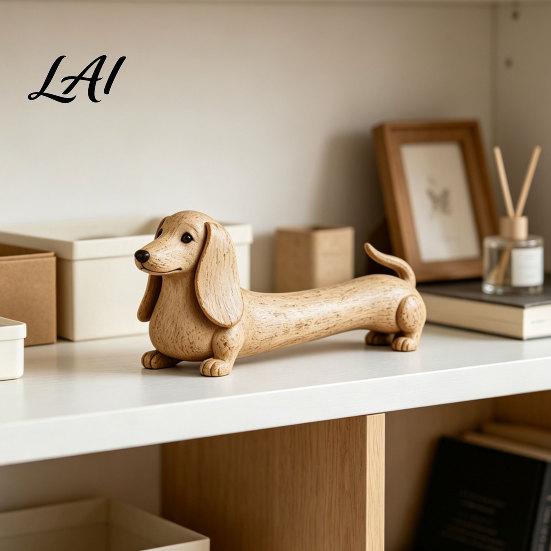 Unique Housewarming Presents Vintage Dachshund Dog Figurine Wiener Statue Rustic Animal Tabletop Retro Style Interior Decor Ornament Cute