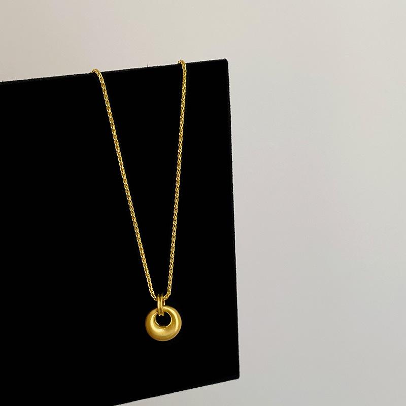 Guochao New Chinese Sand Gold Ingot Snake Pendant Necklace Women'S Retro High Sense Light Luxury Versatile Neck Chain Sweater Chain
