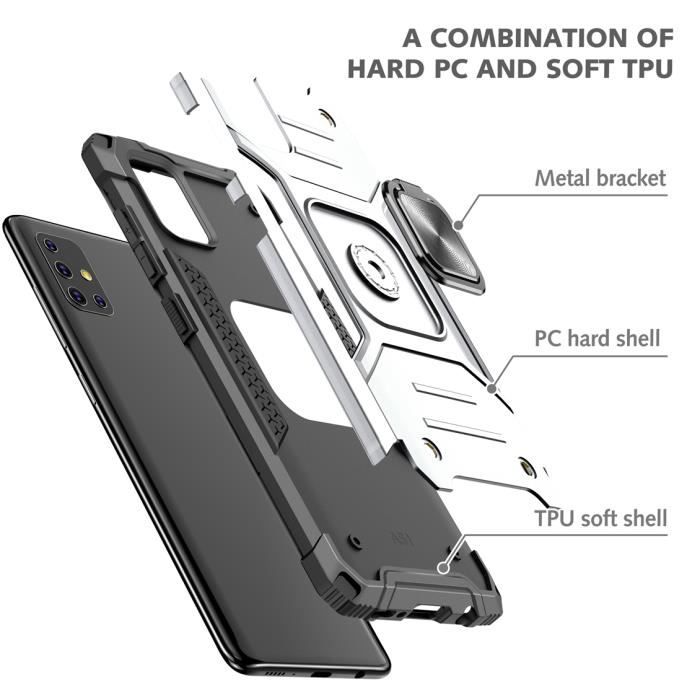 Case - Samsung - Galaxy A51 - Double Layer Reinforced - Shockproof - Ring Stand