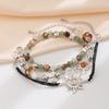 Ethnic Style Sun Butterfly Beaded Bracelet, Vintage Color Star Jewelry Set Bracelet