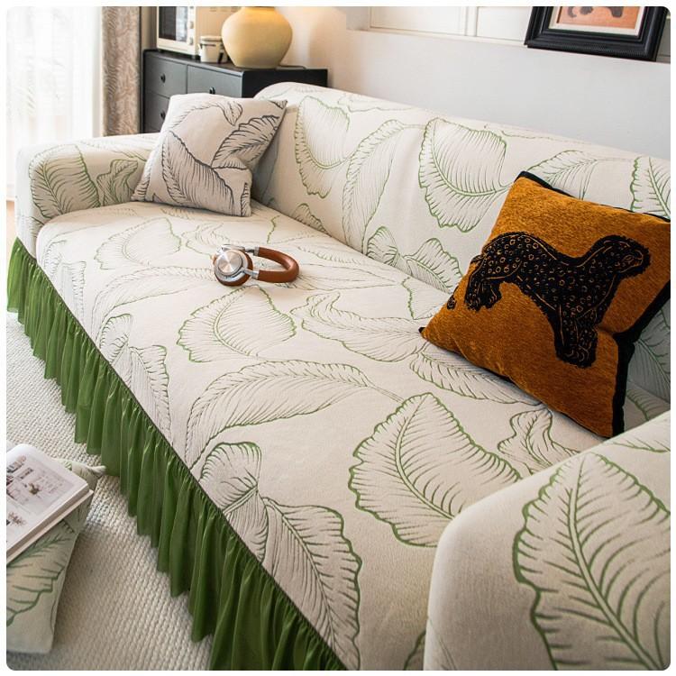 Printed Skirt Sofa Cover Anti Cat Scratch All Season Sofa Cover All Inclusive New Dust Cover