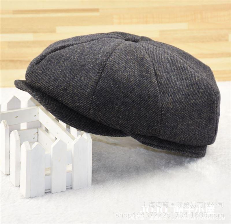 

Мужская шляпа Европейская и американская клетчатая восьмиугольная шляпа Кепка Forward Hat Осенняя и зимняя кепка Кепка художника Газетчик extra large 61-64cm