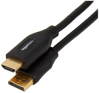 AmazonBasics DisplayPort To HDMI Conversion Cable Unidirectional Transmission Set of 10 Black 4K@30Hz 1.8m