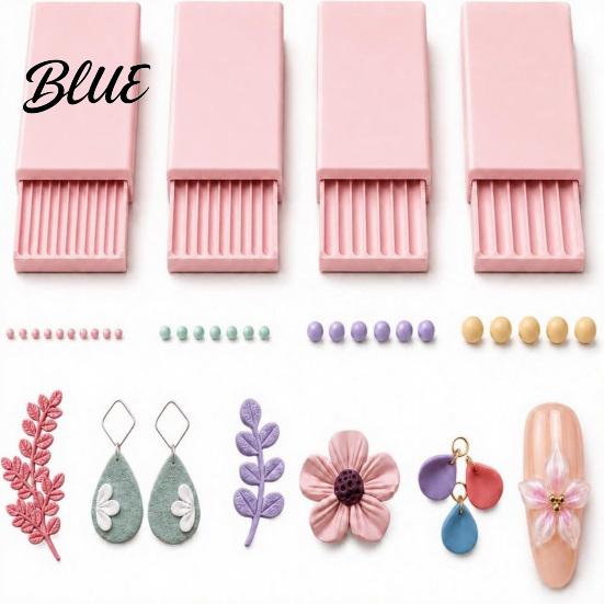 Handmade Jewelry Making Supplies 4Pcs Clay Gel Ball Roller Maker Tool, 2mm 3mm 4mm 5mm Bead Roller, Multi Groove Shaping Molds for DIY Earring, Flower