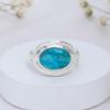 Turquoise Oval Gemstone Ring – Modern 925 Sterling Silver Handmade Ring – December Birthstone Jewelry for Women, Women's