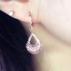 Exquisite Russian 585 Purple Gold Plated Rose Gold Color Gold Fashionable Shiny Hollow Water Drop Simple And Exquisite Earrings