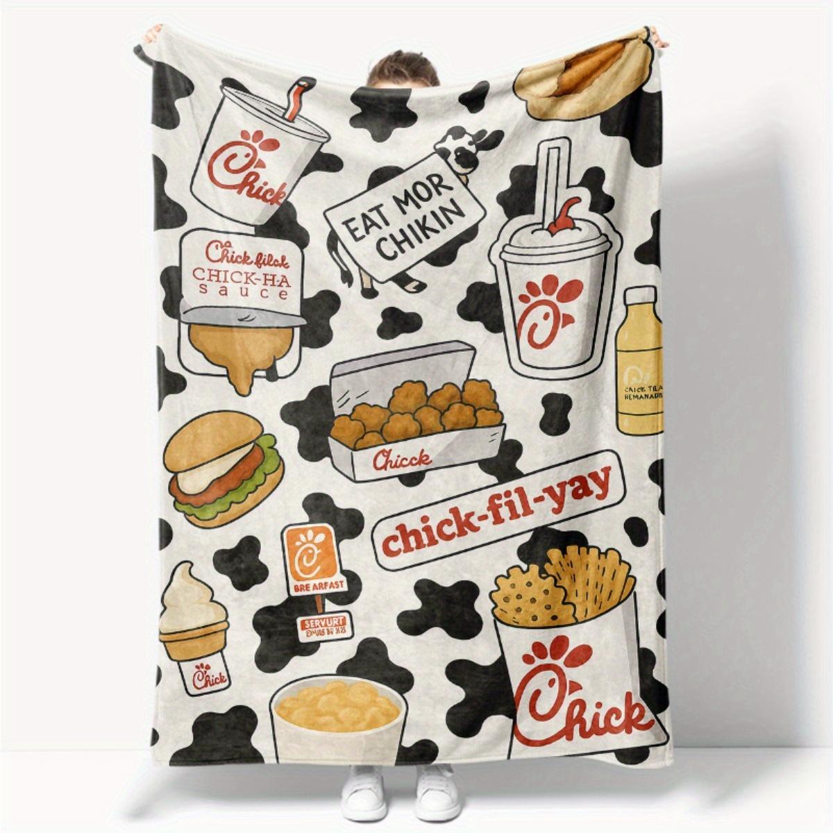 

ChickfilA Food Print Flannel Blanket Lightweight AllSeason Living Room Dining Decor 75x100cm (30x40inch)