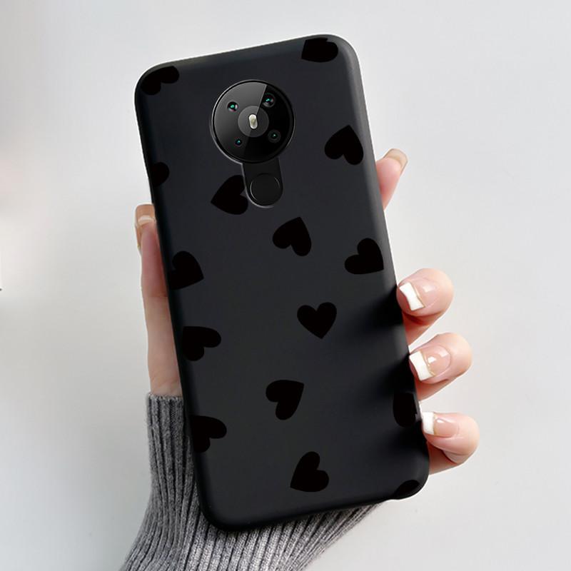 For Nokia 5.3 INS Aesthetic Black For Nokia 5.4/Nokia 3.4 Shockproof Jelly Cover Coconut Tree Pattern Anti-Scratch Soft Shell