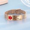 Nameinhea Custom Medical Alert Bracelets for Women Free Engraved Adjustable Stainless Steel Waterproof Emergency Medical ID Bracelets Allergy