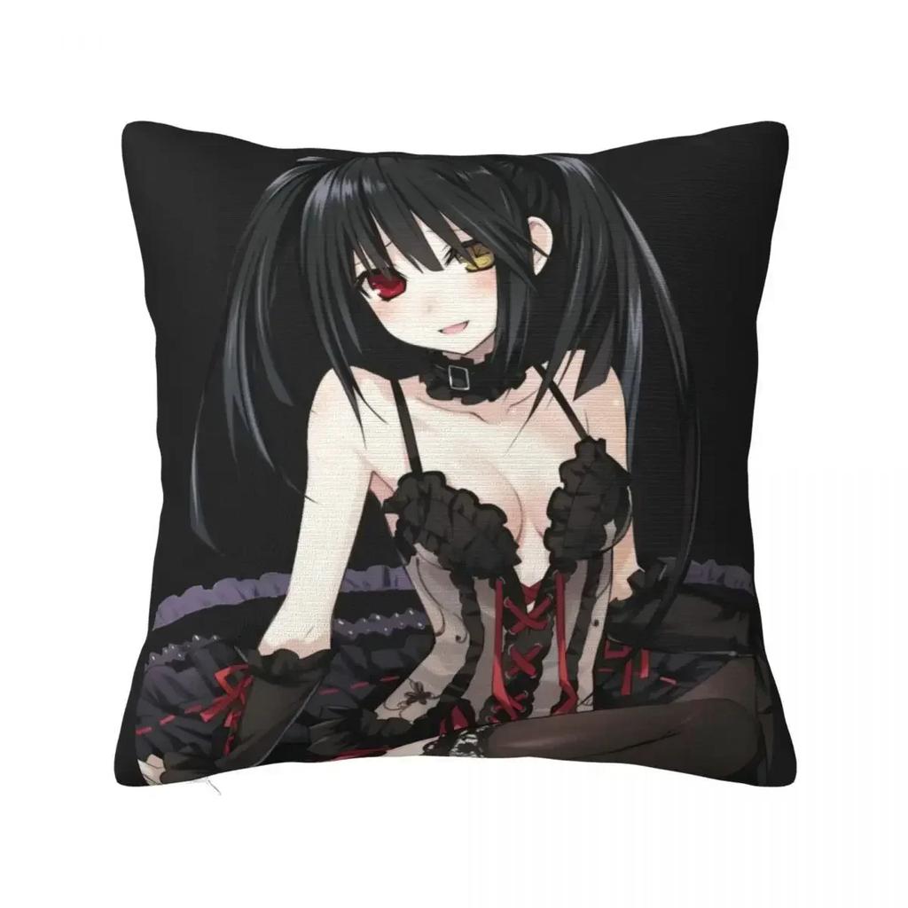 Cute Tohka Yatogami Yoshino Tokisaki Kurumi Square Pillow Case Date A Live Anime Cushion Covers Pillowcase for Home 18"x18"