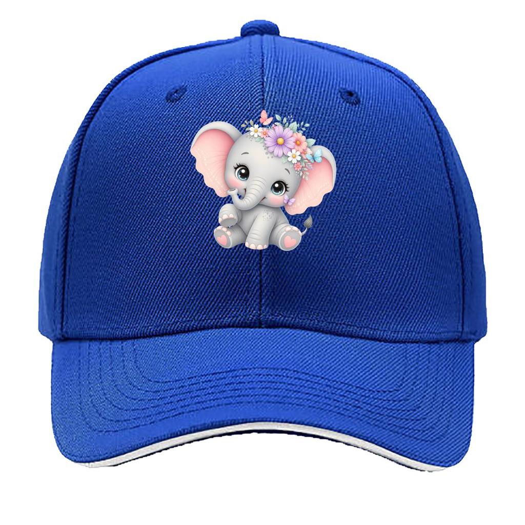 Pastel Baby Elephant Garden Charm Sandwich Baseball Cap Sun Cap Outdoor Workouts Hat