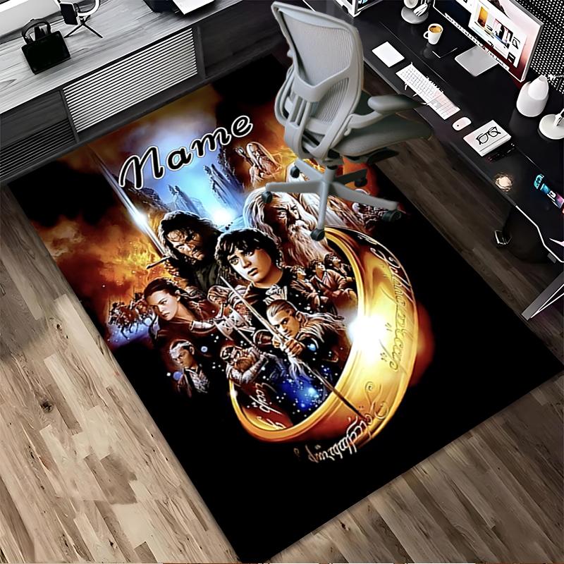 Custom Name Knightly Shield Living Room Non-Slip Area Rug Soft Carpet for Bedroom Kids Playroom Sofa Office Home Decor Doormat