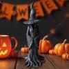 Witch Statue - Resin Crafted Magician Figurine, Retro Mysterious Curse Theme Desktop Ornament for Home Decor