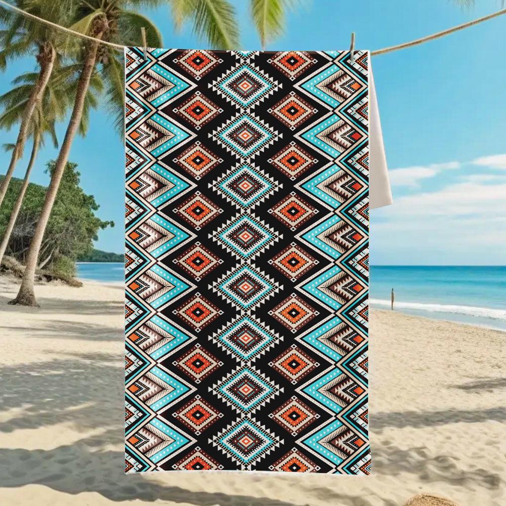 New, Double-sided Velvet Beach Towel Quick-drying Sports Towel Printed Bath Towel