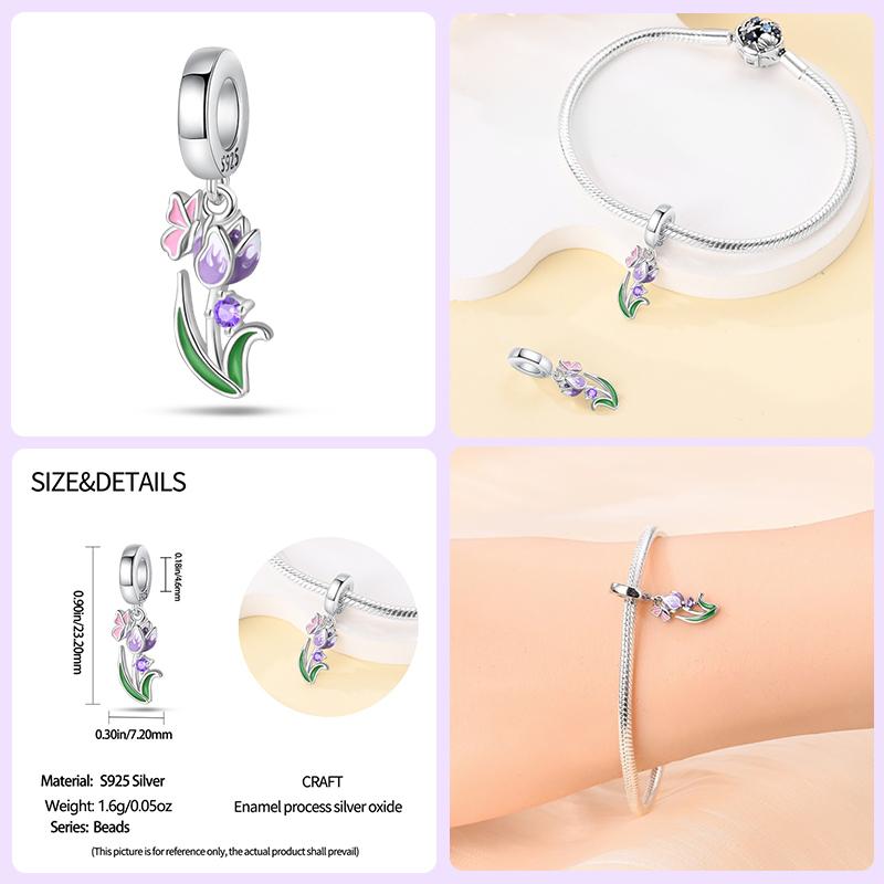 100% Copper Beautiful Spring Flowers Butterfly Firefly Charms Beads Fit Qikaola Original Bracelets Diy Jewelry