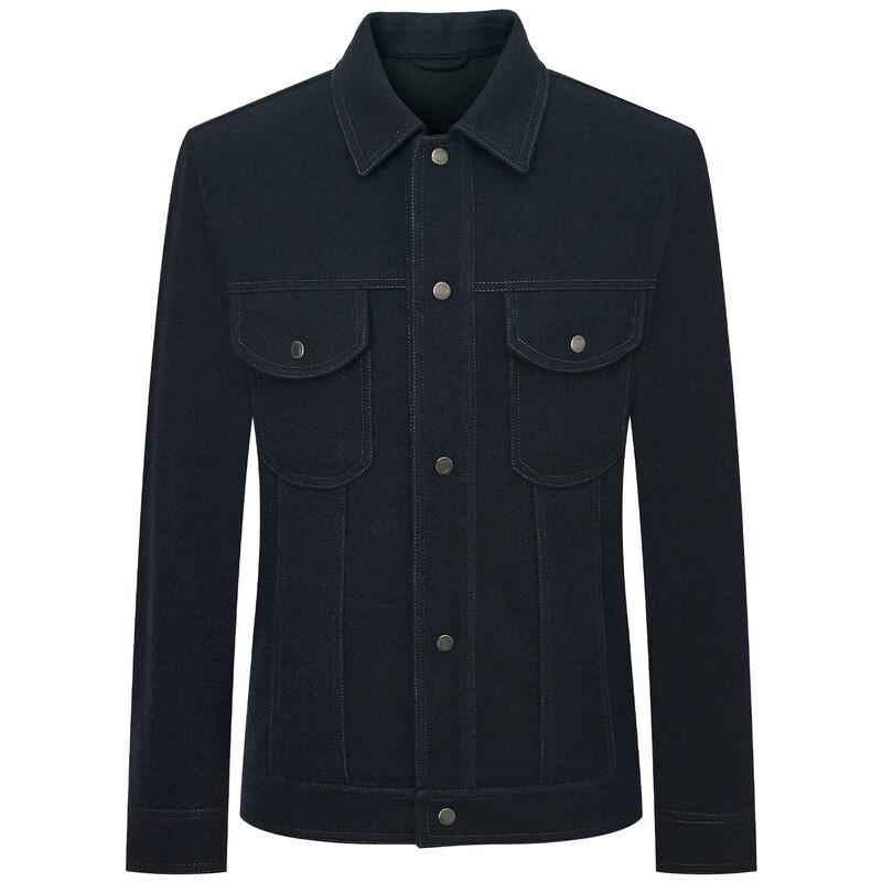 Men's Wool Blend Single-Breasted Lapel Jacket