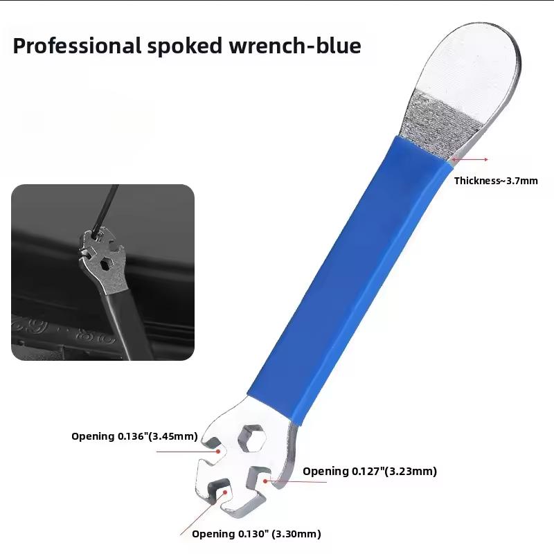 Heavy Duty Bike Spoke Wrench with Non-slip Silicone Handle Cycling Road Mountain Bicycle Spanner Repair Maintenance Tool