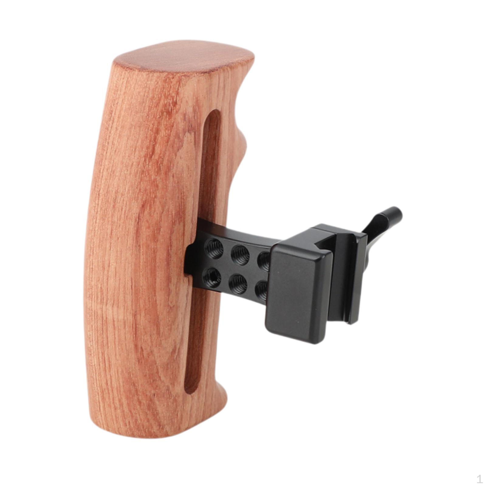 

Camera Cage Rig Handle Side Handle,Left Right Handle,with Nato Clamp,Wooden up Down