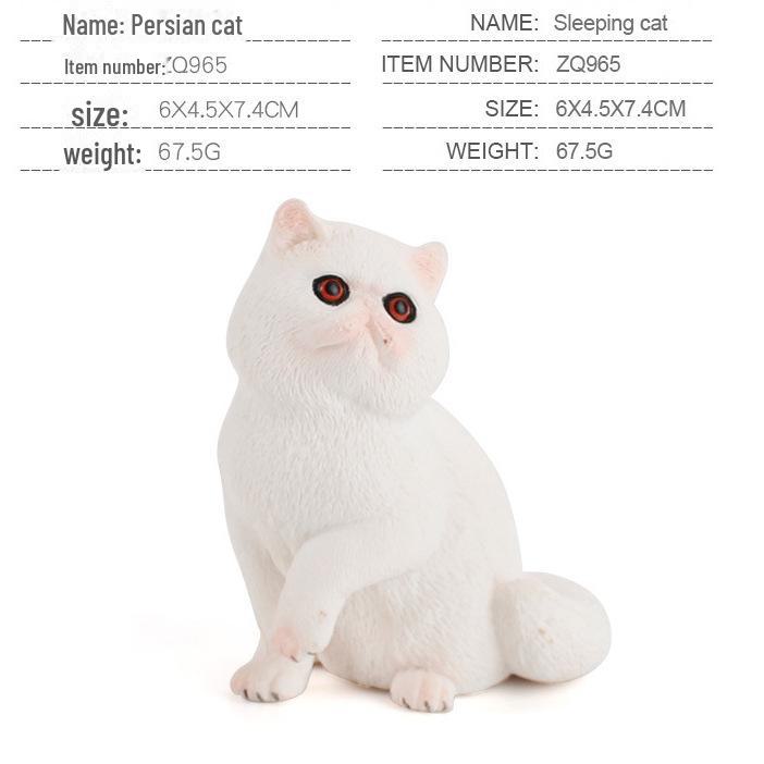 Seashell Cat Figurine: Realistic Kitten Toy Model