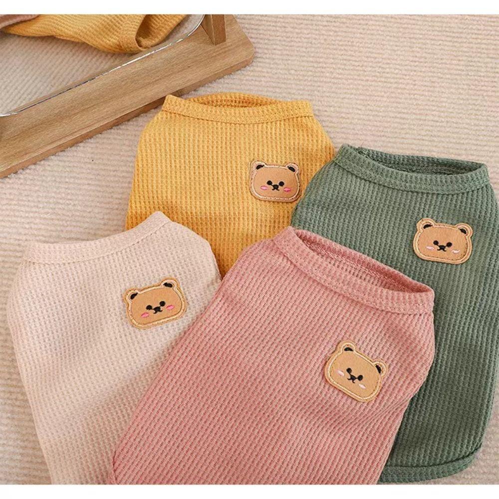 Breathable Dog Clothes Solid Color Pet Cat Clothing Cute Dog Vest