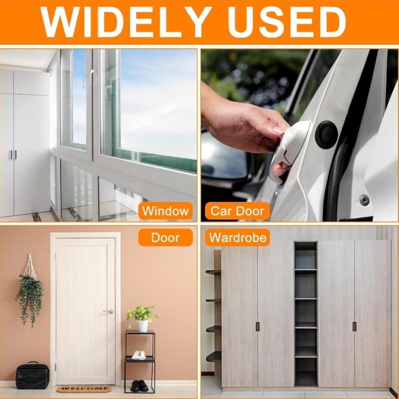 The entrance door sealing strip is self-adhesive and flexible. It provides windproof, sound insulation, as well as collision