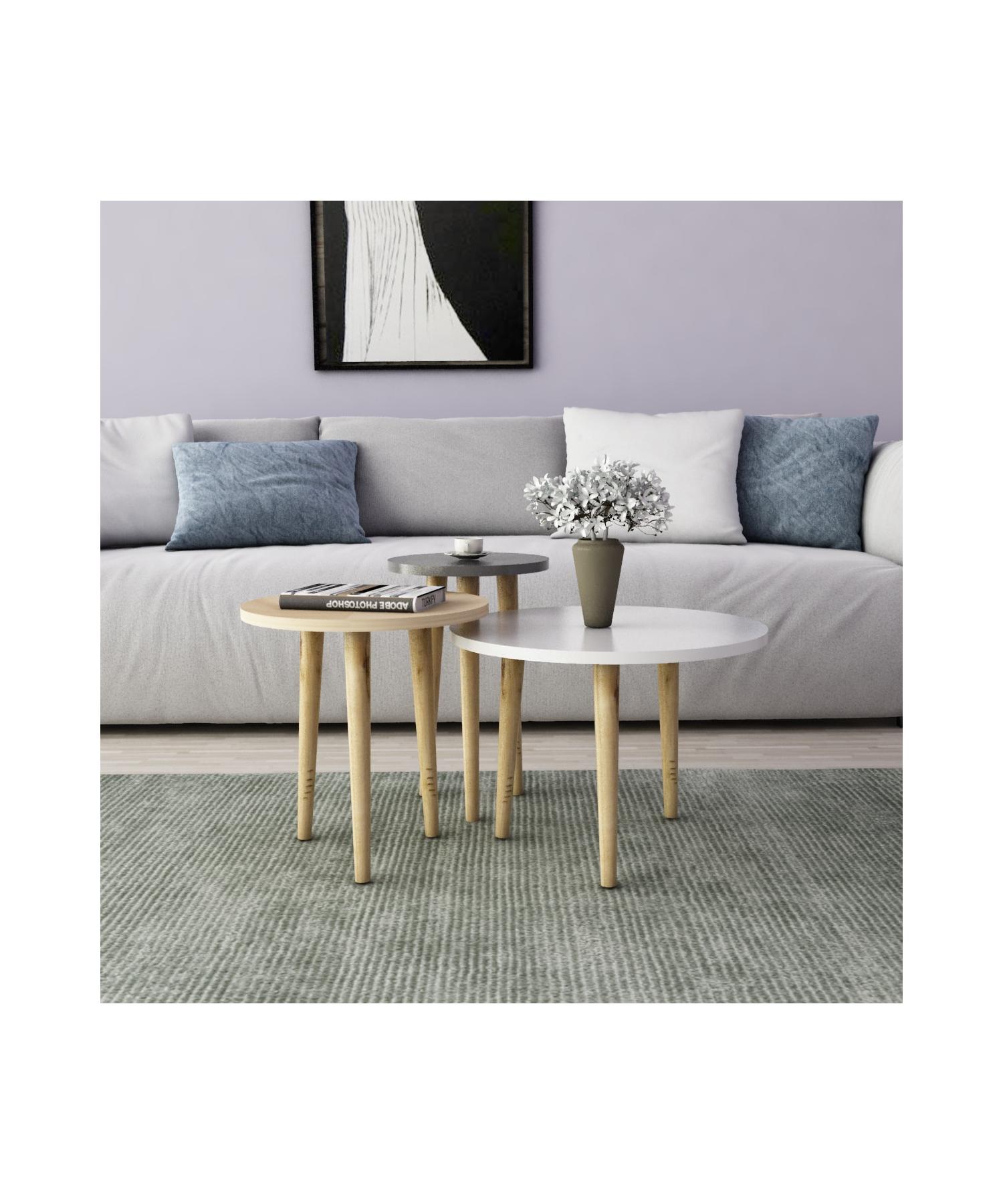 

Osse Trio Coffee Table (oak-white-anthracite)
