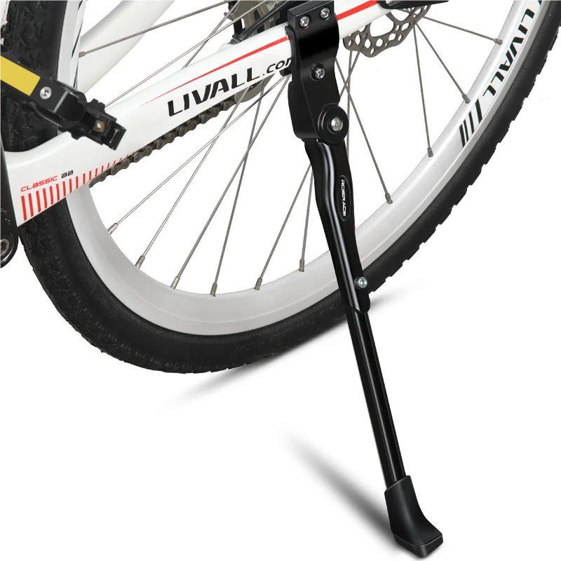 RIDERACE Bicycle Kickstand Adjustable Aluminum Alloy MTB Mountain Bike Stay Side Rear Parking Rack Road Cycling Kick Stand