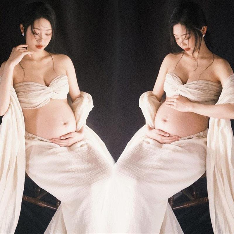 

Elegant Greek Style Maternity Photoshoot Outfit for Artistic Home Photography One Size