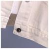 Women's White Denim Jacket - 2024 Spring/Autumn Korean Style, Versatile & Petite Friendly Casual Top