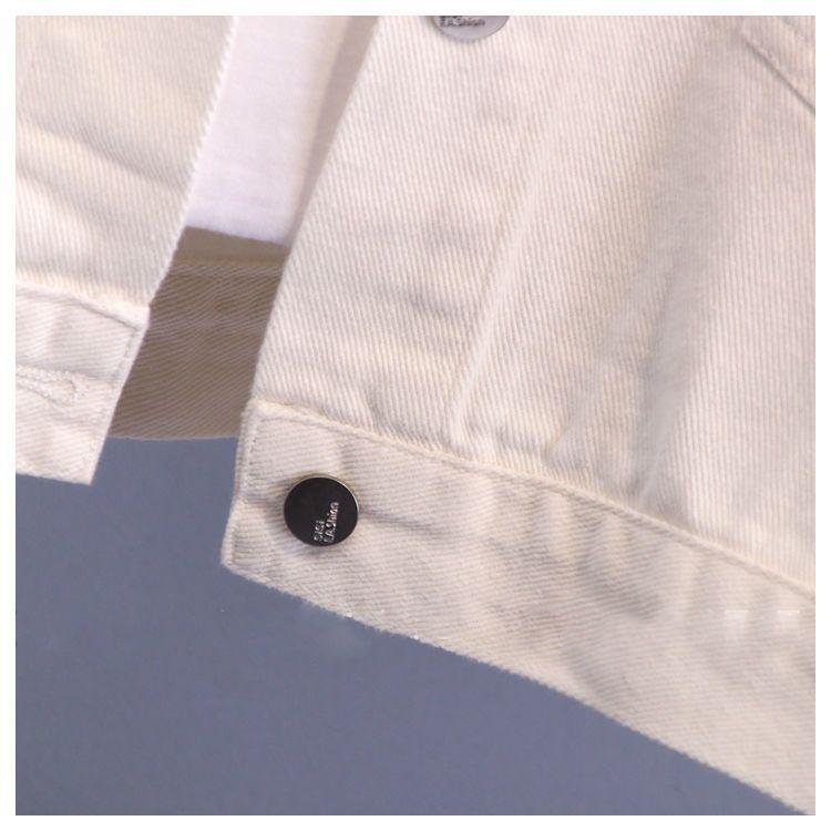 Women's White Denim Jacket - 2024 Spring/Autumn Korean Style, Versatile & Petite Friendly Casual Top