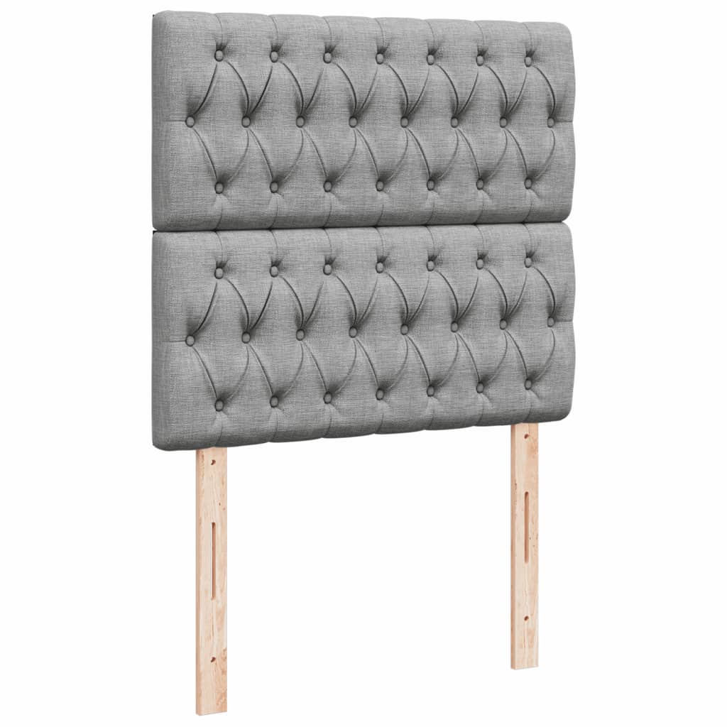 Box Spring Bed with Mattress Light Grey 80 x 200 cm Fabric