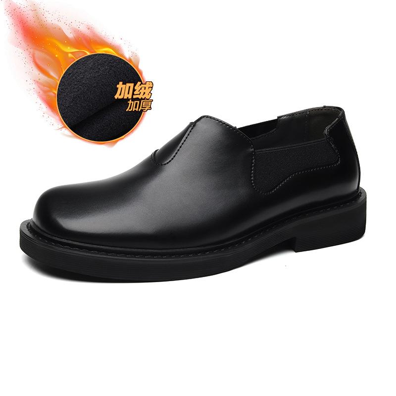Men's Leather Shoes New Autumn Niche British Casual Men's Shoes Thick Sole Heightening Big Head Derby Tide Shoes 68661-J