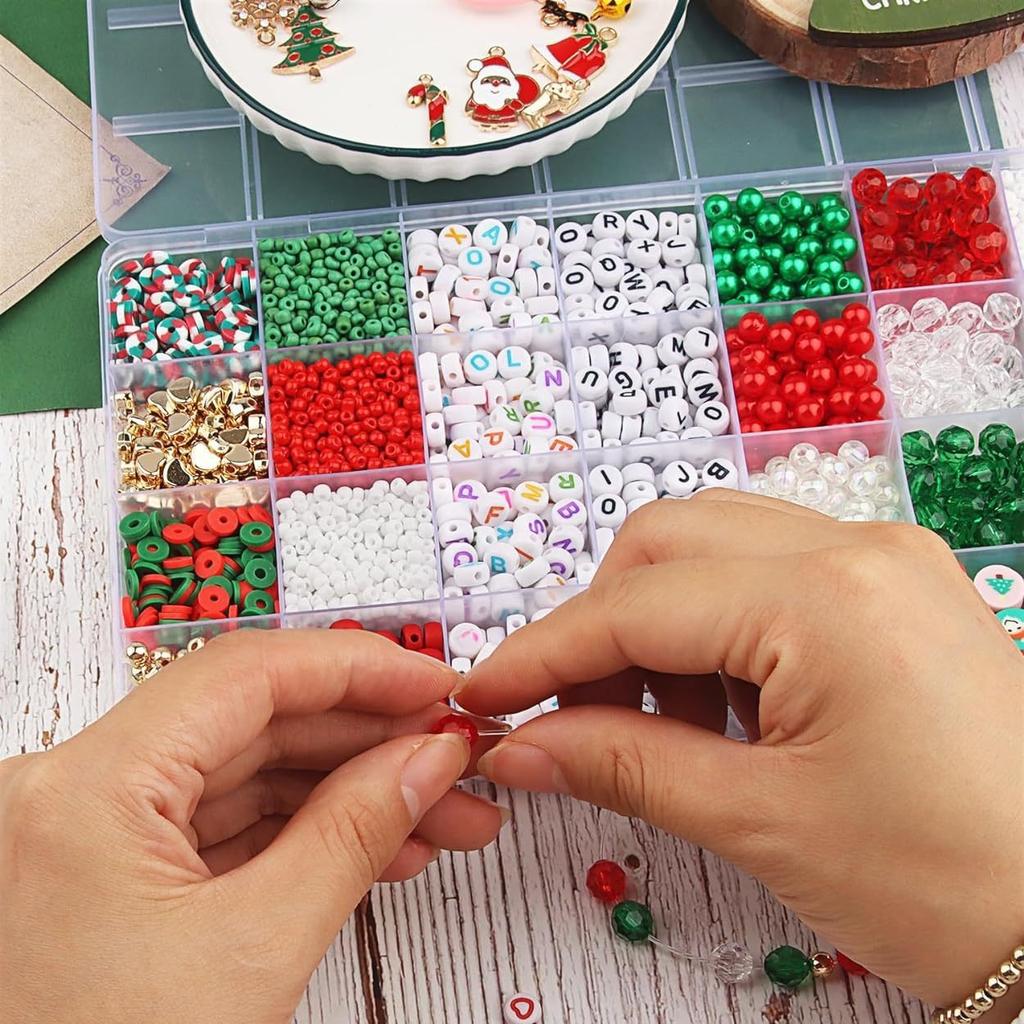 Christmas Bracelet Beaded Set Jewelry Making Soft Pottery Friendship Letter Bead Set Diy Jewelry Accessories