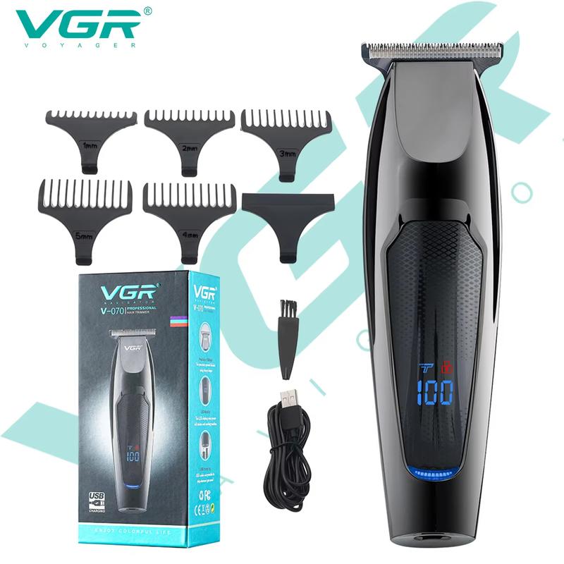 VGR 070 Hair Clipper Oil Head Electric Hair Clipper Hair Salon Professional Home Carving Bald Head LCD Digital Display Hair Clipper Beard Trimmer