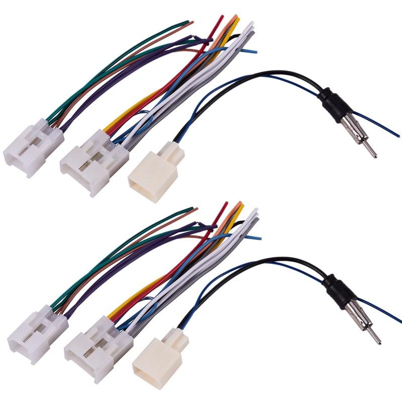 2X Car Stereo CD DVD Wiring Harness For TOYOTA With Antenna Adapter Cable