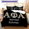 3pcs Custom Name Alpha Phi Alpha Bedding Set Duvet Cover Closure Includes 1 Duvet Cover & 2 Pillowcases for All Seasons Bedroom Decor