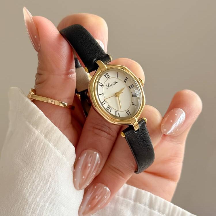 Belt Temperament Women's Waterproof Watch Vintage Dial Roman 9856