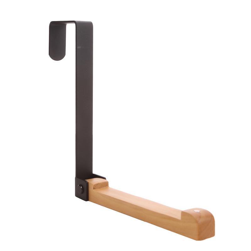 Настенная вешалка для двери сзади без перфорации складной крючок из дерева и металла вешалка для одежды шарфов пальто шляп крючок для подвешивания чёрный 948₽