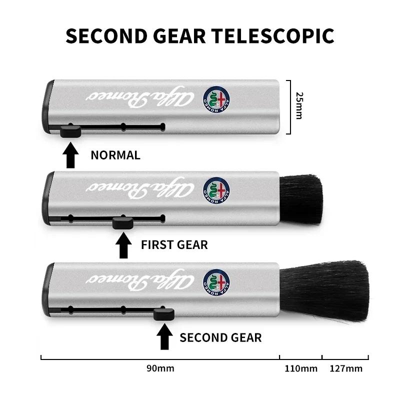 For Alfa Romeo Giulia Stelvio Giulietta 156 159 147 Mito Tonale GT Car Telescopic Plastic Handle Wool Small Brush Accessories