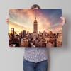 New York City Skyline At Sunset D Texture Printed Poster Custom Vintage Metal Tin Plate Sign for Wall Art Room Decoration House