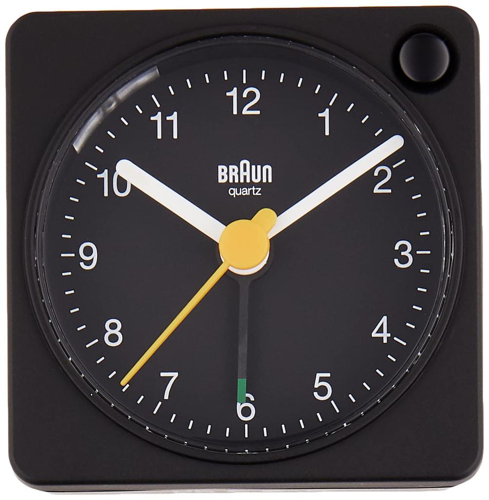 [Officially Imported] BRAUN Analog Alarm Table Clock, Black, BC02XB
