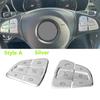 Car Steering Wheel Buttons Decorative Sticker Fit For Mercedes Benz A C Class W205 GLC X253 CLA GLA Auto Interior Accessories
