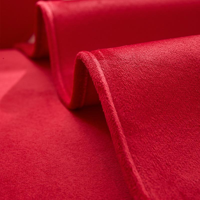 Double Happiness Red Velvet Sofa Cushion: Festive Chinese-Style, Slip-Resistant, All-Season Use