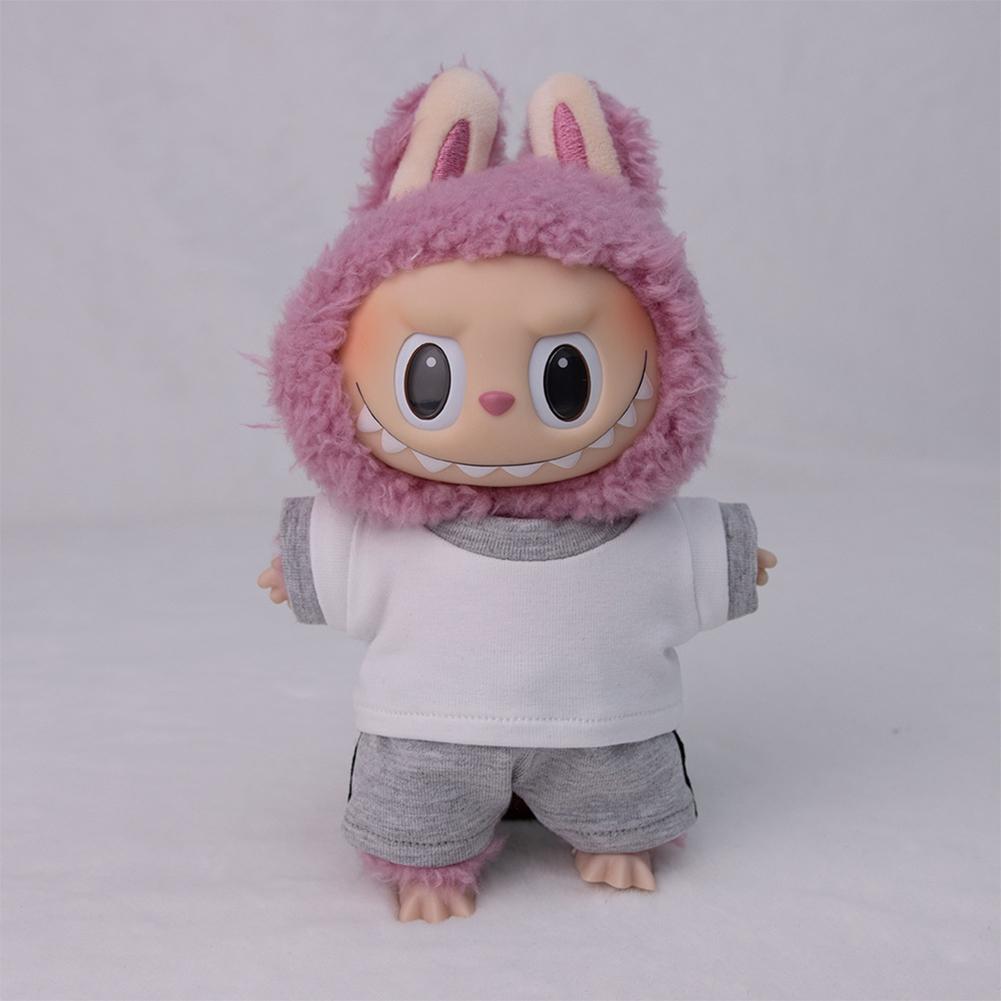 For 17cm Labubu Doll Clothes Fashion Clothes T-Shirts Doll Clothes Color Match Shorts Dolls Accessories Cute Decoration Little Clothes
