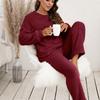 Women's Fashion  And Winter Set Loose Casual Loungewear Reversible Plush Two-Piece