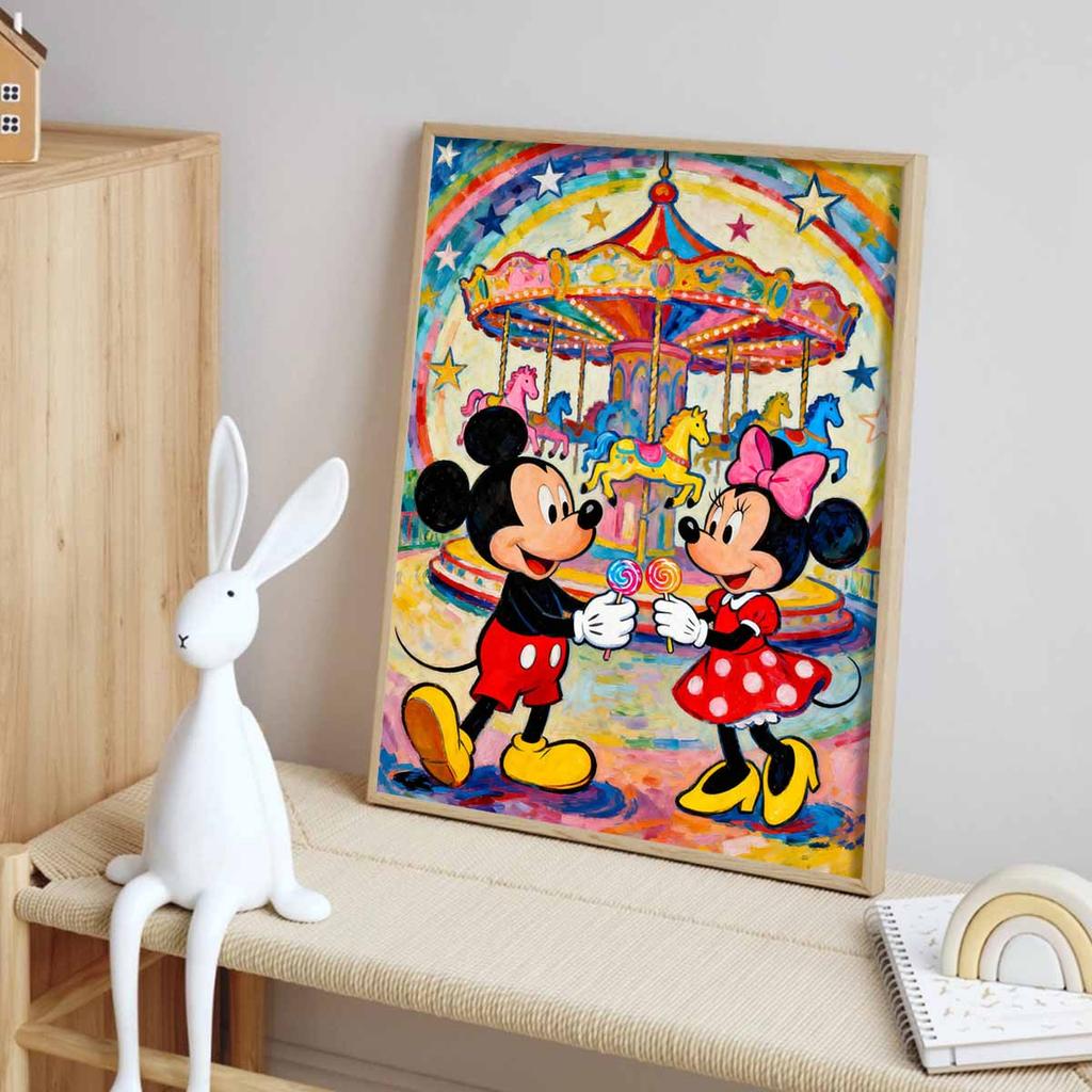 Disney Diamond Painting Full Drill Mosaic Painting Kit Handmade Diy Home Decoration Gift Mickey Minnie Carousel Candy