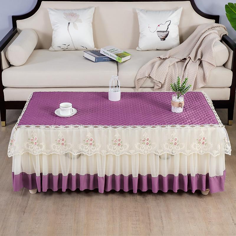 Modern Simple Household Tablecloth Processing Cotton And Linen Fabric Rectangular Peach Skin Velvet Table Cloth Coffee Table Cloth