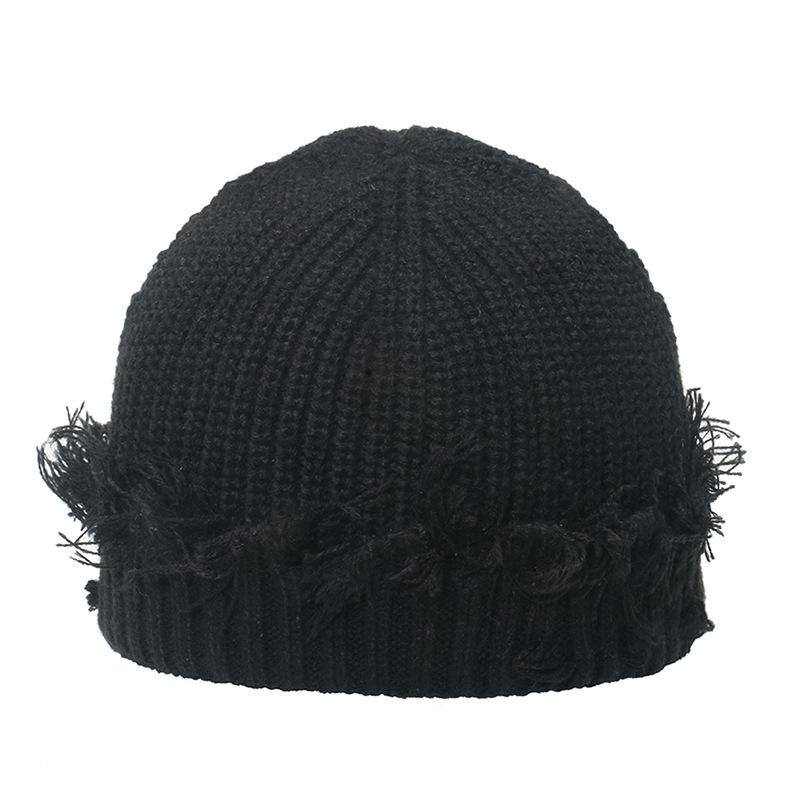 New autumn and winter hole-knitted wool hat female yuppie melon fur hat landlord hat Korean version versatile trendy men's and women's cold hat
