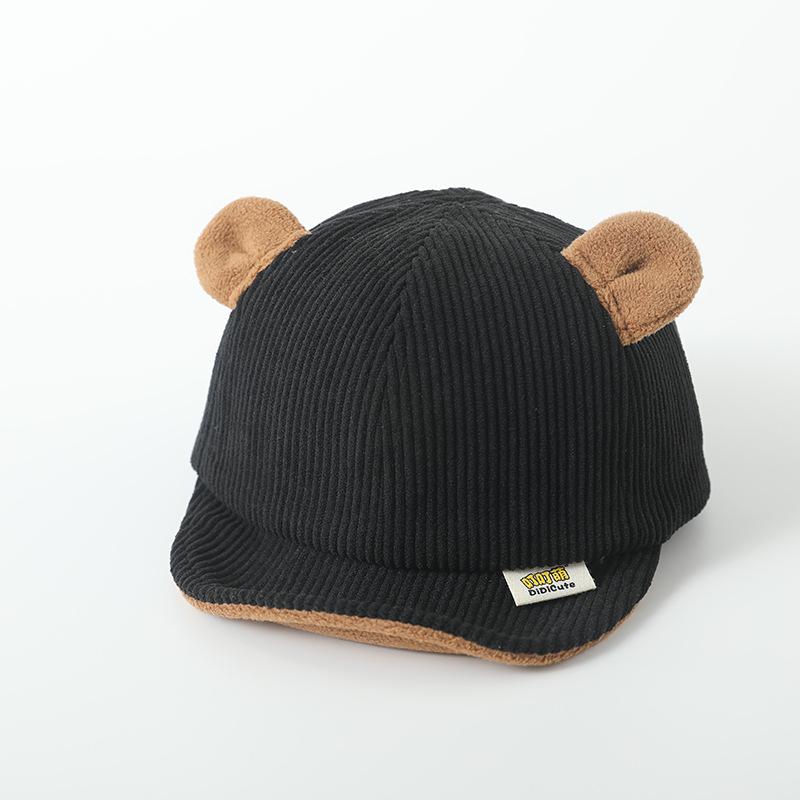 Nuevo Gorro de Bebé de Pana Color Sólido Lindo Orejas de Oso Gorras de Béisbol Ajustables para Recién Nacidos Niños Pequeños Niños Niñas Sombreros para el Sol Invierno Primavera